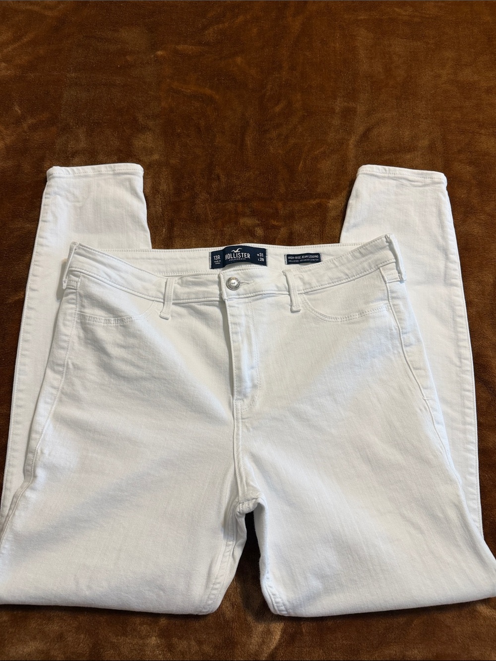 Hollister Women's Bright White Skinny HIGH RISE JEAN LEGGING